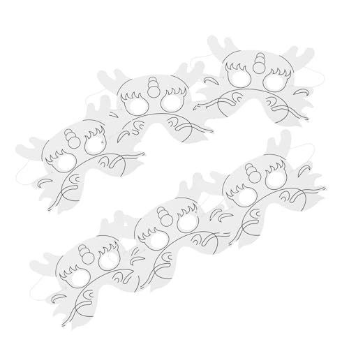 GARIOUANS 6 Stück Weiße DIY Papiermasken mit Elastischem Band zum Bemalen und Gestalten Leichte Blanko Masken für Karneval Halloween Maskenbasteln und Cosplay von GARIOUANS