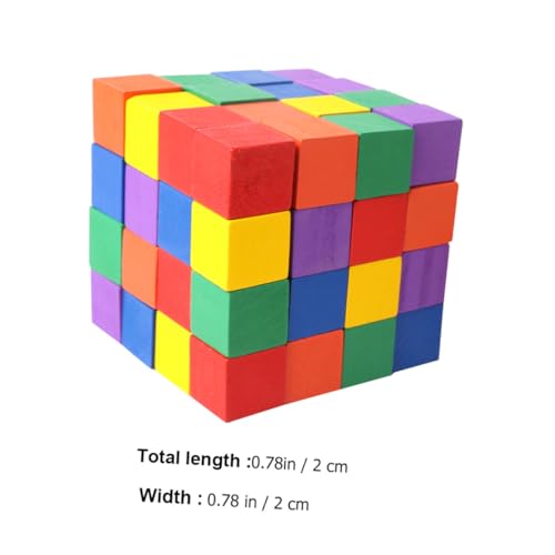 GARIOUANS 60 Stück Teiliges Bunte Bauklötze aus Holz Kleine Leichte Bausteine mit Glatten Kanten Pädagogisches für Kreativität und Fantasie als Geschenk von GARIOUANS