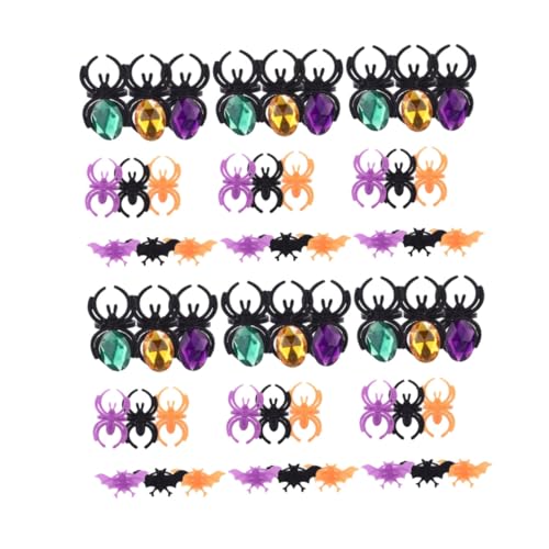 GARIOUANS 60 Stück Teiliges Halloween Finger Ring mit Bat und Spider Motiven Bunte Kunststoffringe als Partydekoration für Mädchen Gruselige Tiermuster Spielzeugringe für Halloween Feiern GARIOUANS 60 Stück Teiliges Halloween Finger Ring mit Bat und Spider Motiven Bunte Kunststoffringe als Partydekoration für Mädchen Gruselige Tiermuster Spielzeugringe für Halloween Feiern von GARIOUANS
