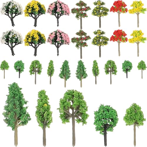 GARIOUANS 60 Stück Teiliges Miniatur Hohe Kleine Künstliche Bäume für Diorama Modellbau Landschaft DIY Sandtisch Dekoration Lebensechte Pflanzen für Mikro szenen Gestaltung von GARIOUANS
