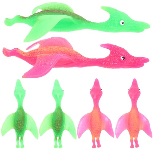 GARIOUANS 6Stücke Dinosaurier Finger Dehnbare für Stressabbau und Spaß für Drinnen und Draußen Mitgebsel für Geburtstagsfeiern Zufällige Farben von GARIOUANS
