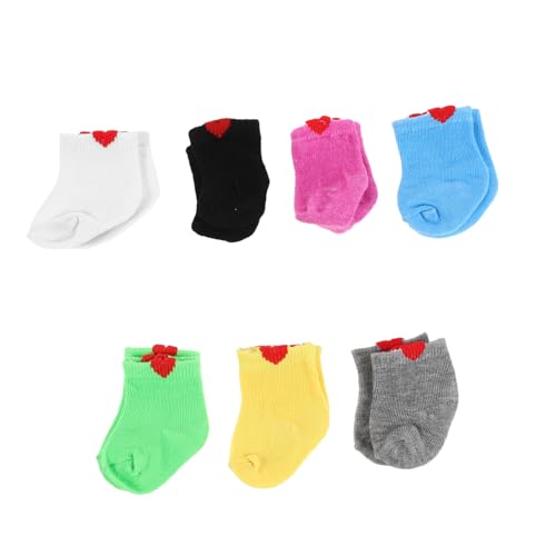 GARIOUANS 7 Paare Puppensocken für American Doll Weiche Mehrfarbige Socken Kindgerechte Doll Kostümaccessoires für Fantasievolles und Sammelfiguren GARIOUANS 7 Paare Puppensocken für American Doll Weiche Mehrfarbige Socken Kindgerechte Doll Kostümaccessoires für Fantasievolles und Sammelfiguren von GARIOUANS