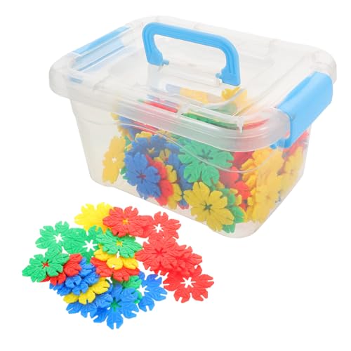 GARIOUANS 70 Stück Bausteine ​​in Aufbewahrungsbox Kleinkindes sensorisches Schneebausteine Feinmotorikspielzeug Bauspielzeug für Bildungszwecke Bauen Plastik von GARIOUANS