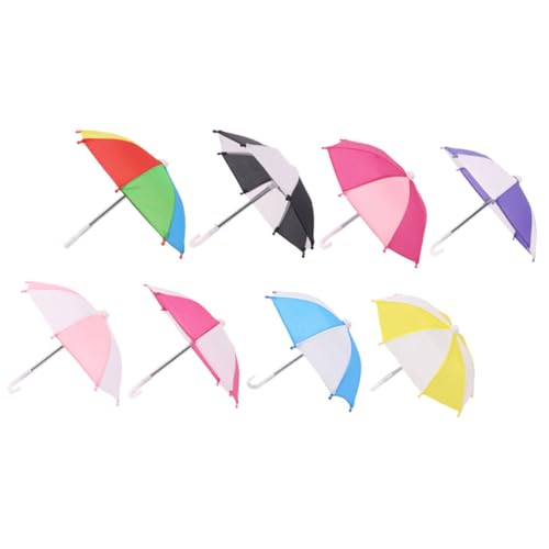 GARIOUANS 8 Stück Miniature Doll Umbrellas Bunte Dekoration für Kinderzimmer Faltbare Regenschirme für DIY Mini Häuser Tischdeko Langlebig und Robust von GARIOUANS