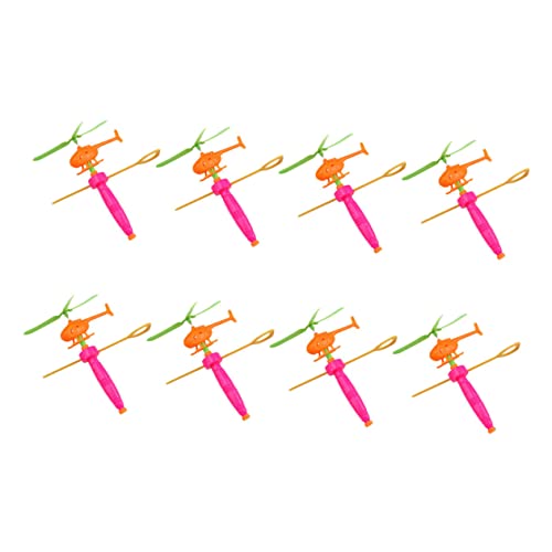 GARIOUANS 8 Stück Teiliges Flugzeugspielzeug Ziehpropeller Hubschrauber Bunte Farben Robustes Material Fördert Hand Auge Koordination und Vorstellungskraft Zufällige Farbe Zufällige Farbe von GARIOUANS