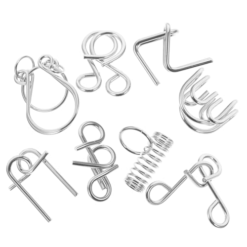 GARIOUANS 8 Stück Teiliges Metall Gehirntraining Knobelspiel für Erwachsene Langlebiges Konzentrationsspiel mit Antikem Design Pädagogisches Logikrätsel für Familie und Party von GARIOUANS