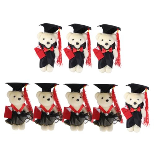 GARIOUANS 8 Stück Teiliges Mini Plüsch für Abschlussfeier Dekorative Blumen für und Bouquets Süße Plüschtiere mit Verschiedenen Outfits von GARIOUANS