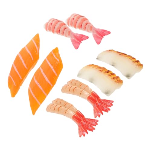 GARIOUANS 8 Stück Teiliges Realistische Lachsscheiben Modelle aus Robustem PVC Lebensechte Sushi Deko und Foto Requisiten als Tischdekoration für Küche Garten Kindergarten und Zuhause von GARIOUANS