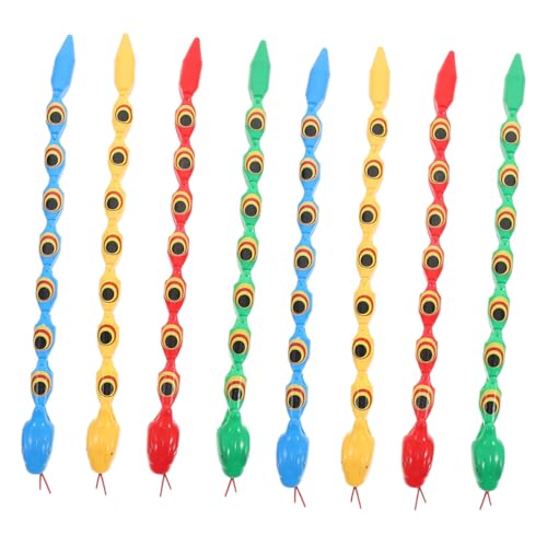 GARIOUANS 8 Stück Teiliges Wiggly Snake Biegsame Kunststoffschlangen für Lernspiele Pranks und Partys Nostalgisches Retro von GARIOUANS