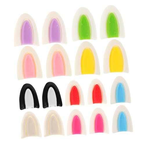 GARIOUANS 9 Paare Resin Kaninchenohren Charms für DIY Schmuck Basteln Bunte Cartoon Bunny Ohr Accessoires Vielseitig für Haarspangen Handyanhänger Dekoration von GARIOUANS