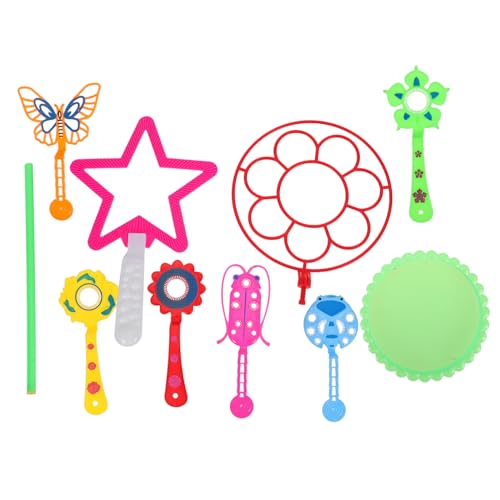 GARIOUANS 9 Stück Teiliges Seifenblasenstäbe Set für Bunte Blasenspielzeuge aus Flexiblem für Outdoor Aktivitäten Sicher und Langlebig Ab Jahren von GARIOUANS