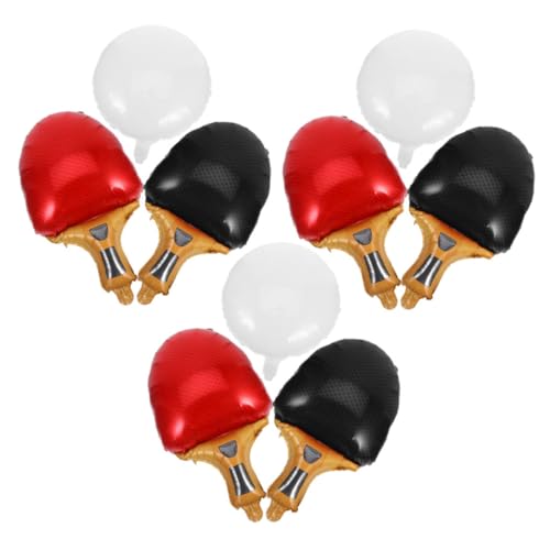 GARIOUANS 9 Stück Teiliges Sportparty Ballon mit Roten und Schwarzen Tischtennisschläger Folienballons und Weißen Tischtennisball Ballons Langlebige Wiederverwendbare Partydeko für von GARIOUANS