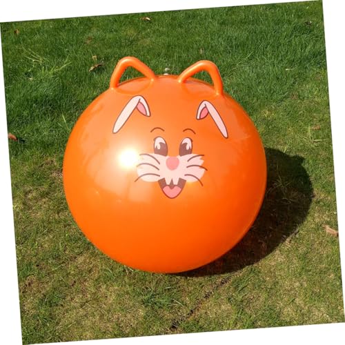 GARIOUANS Aufblasbarer Hüpfball mit Griffen Cartoon Ohrendesign für Erwachsene Langlebiger PVC Sprungball zur Koordinations und Balanceförderung Geeignet für Indoor und Zufällige Farbe von GARIOUANS