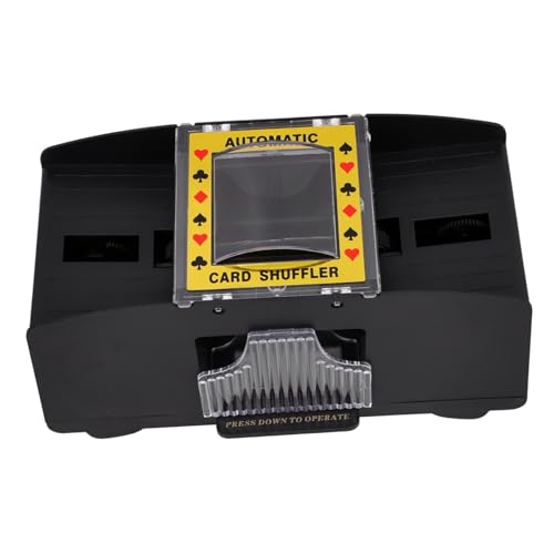 GARIOUANS Automatische Kartenmischmaschine Elektrisch für Decks Tragbarer Kartenmischer Knopf Bedienung Stabiles Abs Material für Poker Spieleabende Reisen und Camping von GARIOUANS
