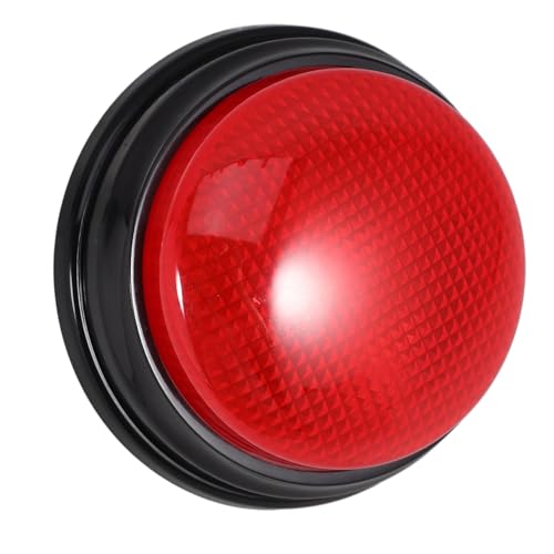 GARIOUANS Batteriebetriebener Alarmton Button mit Licht Lustiges Partyspiel Zubehör für Quiz und Reaktionsspiele Roter Sound Button Toy für Spielabende und Wettbewerbe von GARIOUANS