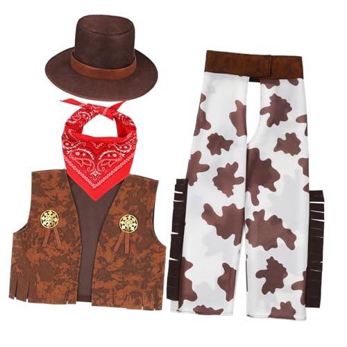 GARIOUANS Cowboy Kostüm für Jungen Teilig aus Weichem Polyester Viskose Mix Weste Hose und Hut Western Style Verkleidung für Fasching Halloween und Rollenspiele Geeignet für Kleinkinder im GARIOUANS Cowboy Kostüm für Jungen Teilig aus Weichem Polyester Viskose Mix Weste Hose und Hut Western Style Verkleidung für Fasching Halloween und Rollenspiele Geeignet für Kleinkinder im von GARIOUANS