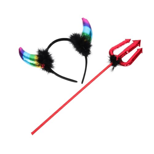 GARIOUANS Devil Horn Haarreif Leichtes Hautfreundliches Material Lustiges Halloween Kostüm Zubehör für Fasching Mottoparty und Karneval Teiliges Teufelshörner Stirnband von GARIOUANS