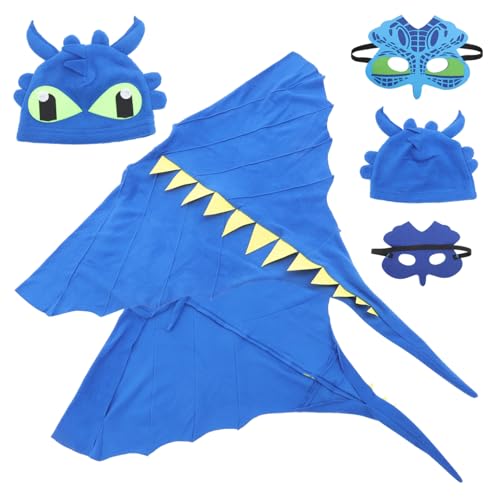 GARIOUANS Dinosaurier Kostüm Jahre mit Umhang Hut und Maske Buntes Halloween Verkleidung Outfit für Mädchen und Jungen Geeignet für Cosplay Fasching und Geburtstagsfeiern von GARIOUANS