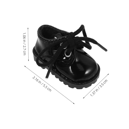 GARIOUANS Dolls Schuhe Miniatur Glänzend Schwarz Puppenschuhe für Mädchen Puppe Dekoration Vintage Zubehör für Puppenhaus und Kostüm von GARIOUANS