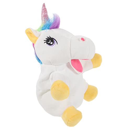 GARIOUANS Einhorn Handpuppe aus Natürlichem Material Pädagogisches Kuscheltier für Interaktives Geschichtenerzählen Fördert Kommunikation und Feinmotorik von GARIOUANS