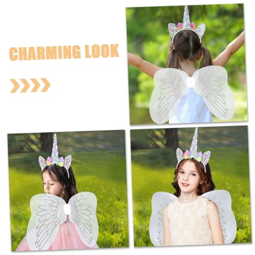 GARIOUANS Einhorn Kostüm Set mit Haarreif und Flügeln Leichtes Einhorn Masquerade Set für Kleinkinder Elastischer Kopfschmuck und Performance Flügel für Party Geburtstag Verkleidung GARIOUANS Einhorn Kostüm Set mit Haarreif und Flügeln Leichtes Einhorn Masquerade Set für Kleinkinder Elastischer Kopfschmuck und Performance Flügel für Party Geburtstag Verkleidung von GARIOUANS