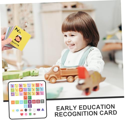 GARIOUANS Frühfördernde Lernkarten mit Alphabet Zahlen Formen und Farben Kognitive Entwicklung Handliche Vorschulspielzeug für Ab Jahren Fördert Kommunikationsfähigkeit von GARIOUANS
