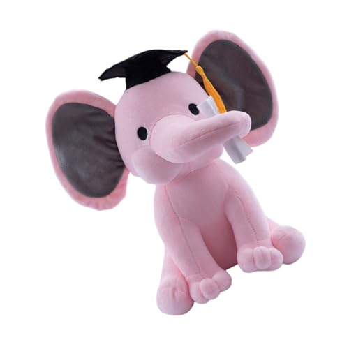 GARIOUANS Graduation Plüsch Elefant Puppe Niedlich Desktop Doll für Abschlussfeier Wohnzimmer Schlafzimmer Büro Dekoration Rosa von GARIOUANS