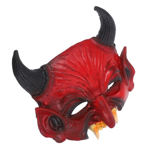 GARIOUANS Gruselige Halloween Dämonenmaske mit Spitzen Hörnern und Zähnen Realistische Cosplay Vollgesichtsmaske für Fasching Karneval Kostümparty und Maskerade von GARIOUANS