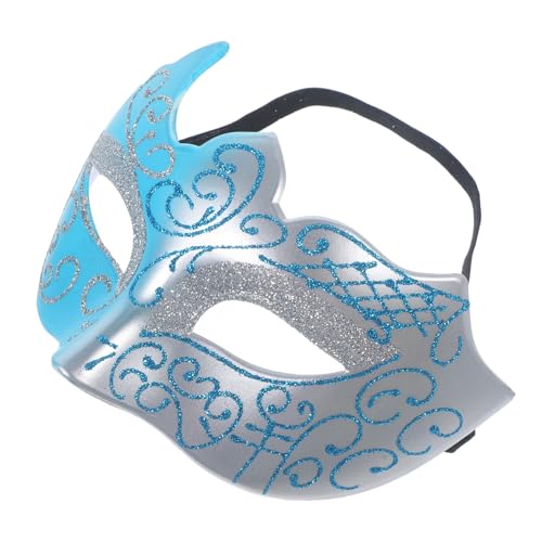 GARIOUANS Halbgesichts-maske Silber-blau Masquerade Party Maske für Damen und Herren Leicht Wiederverwendbar Vielseitig Passend für Halloween Kostüm Maskenbälle von GARIOUANS