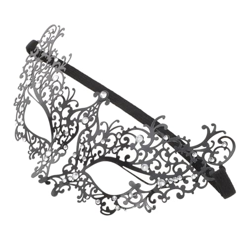 GARIOUANS Halloween Metall Halbgesichtsmaske Damen Weiß Strass Elegante Masquerade Party Kostüm Zubehör für Halloween Kostüme und Maskenball GARIOUANS Halloween Metall Halbgesichtsmaske Damen Weiß Strass Elegante Masquerade Party Kostüm Zubehör für Halloween Kostüme und Maskenball von GARIOUANS
