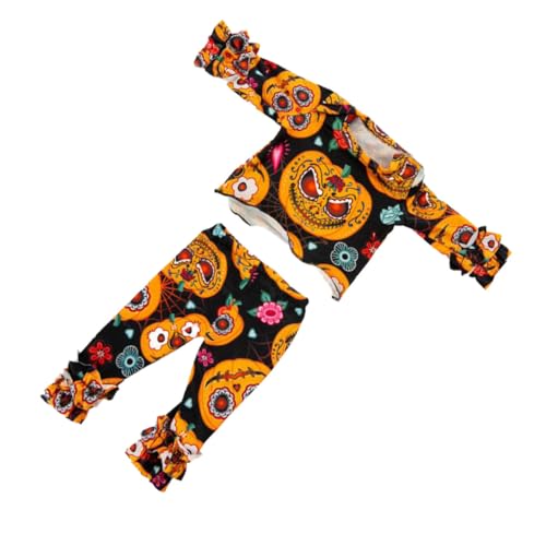 GARIOUANS Halloween Puppenkleidung für American Doll Puppenkostüm mit Kürbismuster Feine Verarbeitung Langlebiges Modisches Outfit für Mädchenpuppen von GARIOUANS