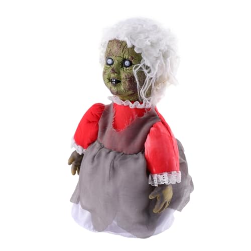 GARIOUANS Halloween Voice Activated Induction Geisterpuppe mit Leuchtenden Augen und Laufbewegung Gruselige Halloween Deko für Spukhaus Party ohne Batterie von GARIOUANS