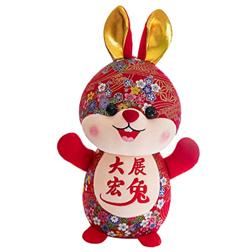 GARIOUANS Hase Plüschtier Ausgezeichnetes Design für Jahr des Hasen Rotes Stofftier mit Chinesischem Stil Festliche Dekoration oder für Neujahr und Feiertage GARIOUANS Hase Plüschtier Ausgezeichnetes Design für Jahr des Hasen Rotes Stofftier mit Chinesischem Stil Festliche Dekoration oder für Neujahr und Feiertage von GARIOUANS