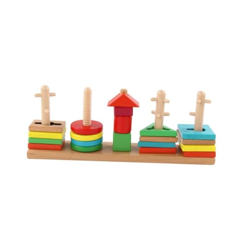 GARIOUANS Holz Bausteine Montessori Geometrisches Form Matching Farbsortierendes Lernspielzeug für Fördert Logisches Kreativität und Hand Auge Koordination von GARIOUANS
