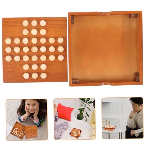 GARIOUANS Holz Brettspiel Intelligenzspiel Single Chess Peg Denkspiel Geduldsspiel für Erwachsene Familien und Freunde Lernspielzeug aus Sicherem Holz mit Glatter Oberfläche und Geduld von GARIOUANS