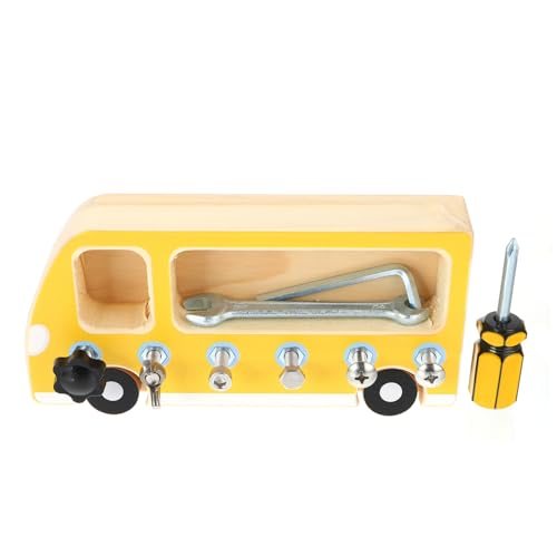 GARIOUANS Holz Busy Board Schrauben und Muttern Busform Lernspielzeug Feinmotorik mit Glatten Kanten Sicher für Drinnen und Draußen Geeignet GARIOUANS Holz Busy Board Schrauben und Muttern Busform Lernspielzeug Feinmotorik mit Glatten Kanten Sicher für Drinnen und Draußen Geeignet von GARIOUANS