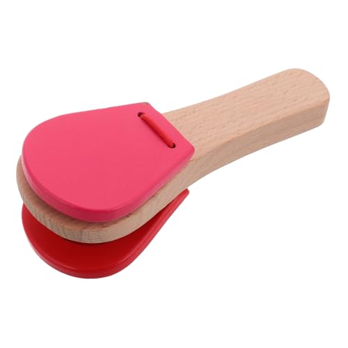 GARIOUANS Holz Castagnetten mit Langem Griff Sicher und Robust für Junge Mädchen und Kleinkinder Pädagogisches Rhythmus Instrument Musikspielzeug Motorik und Kreativität von GARIOUANS
