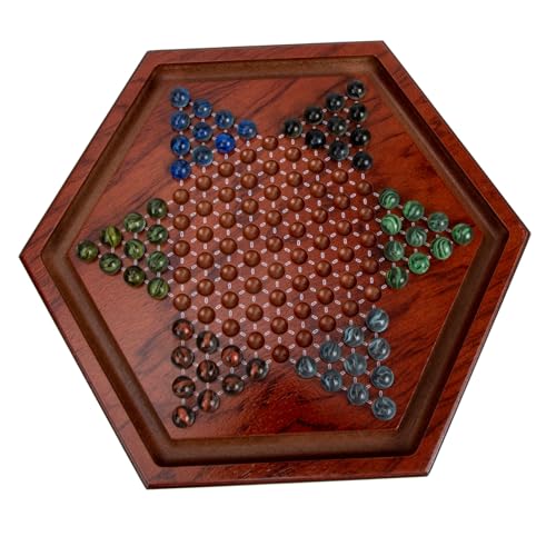 GARIOUANS Holz Denkspiel Chinesisches Checkers Kinderfamilien Brettspiel Intelligenzsteigernd Logikfördernd Hand Auge Koordination Geschenkidee Freizeitspaß Eltern Junge Mädchen von GARIOUANS