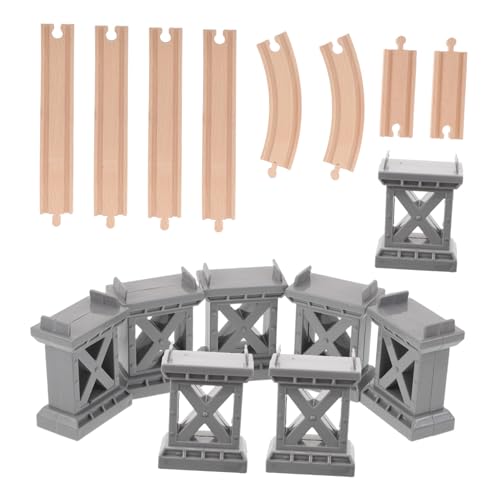 GARIOUANS Holz Eisenbahn Schienen mit Brückenpfeilern und Aufsteigenden Bogenstrecken Kreatives Holzzubehör für Kompatibel mit Verschiedenen Schienensystemen Fördert Teamspiel und Fantasie GARIOUANS Holz Eisenbahn Schienen mit Brückenpfeilern und Aufsteigenden Bogenstrecken Kreatives Holzzubehör für Kompatibel mit Verschiedenen Schienensystemen Fördert Teamspiel und Fantasie von GARIOUANS