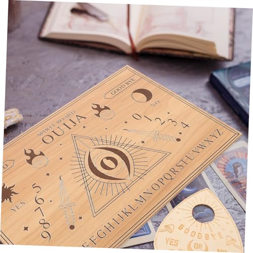 GARIOUANS Holz Pendelbrett mit Geometrischem Auge Glatte Oberfläche Graviertes Divinationsbrett für Wicca Altar Dekoratives Holzbrett für Wahrsagen und Spirituelle Spiele Naturholz Design von GARIOUANS