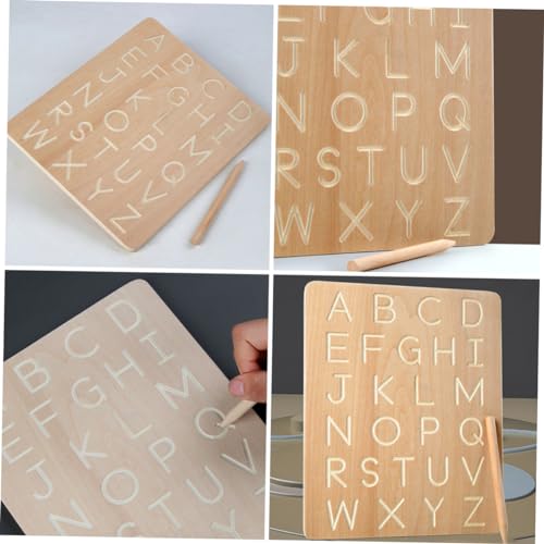 GARIOUANS Holz Schreibtafel Alphabet Lernspielzeug für Pädagogisches Tracing Board zum Schreiben Üben Sicher Verarbeitet Fördert Konzentration und Gedächtnis für Vorschule und Grundschule von GARIOUANS