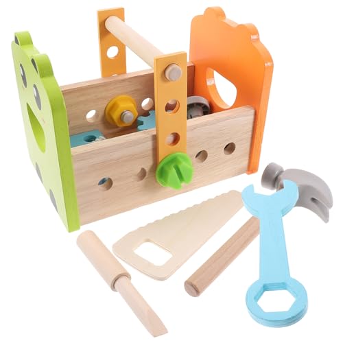 GARIOUANS Holz Werkzeugkasten Set Pädagogisches Sichere Lernspielzeuge für Jungen und Mädchen Leicht und Handlich Fördert Kreativität und Koordination für Kleinkinder Ab Jahren von GARIOUANS