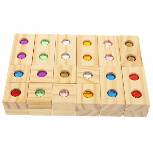 GARIOUANS Holzbausteine mit Bunten Edelstein Motiven Teiliges Stapelspielzeug aus Robustem Holz Fördert Feinmotorik und Soziales Lernen Konstruktionsspielzeug GARIOUANS Holzbausteine mit Bunten Edelstein Motiven Teiliges Stapelspielzeug aus Robustem Holz Fördert Feinmotorik und Soziales Lernen Konstruktionsspielzeug von GARIOUANS
