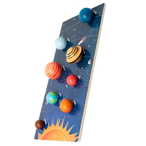 GARIOUANS Holzplanet Puzzle für Kleinkinder Montessori Lernspielzeug mit Planeten Pädagogisches Sonnensystem Holzspielzeug Feinmotorik und Kreativität von GARIOUANS