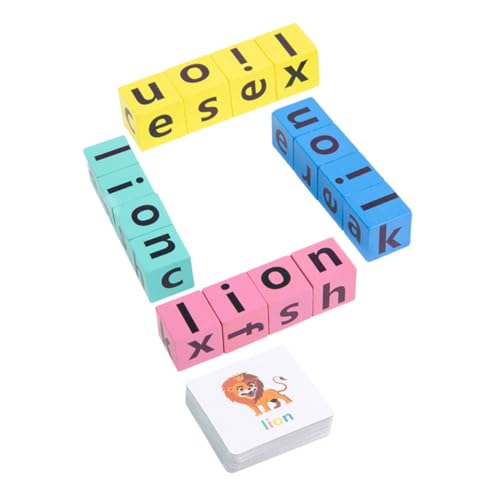 GARIOUANS Holzspielzeug Alphabet Lernspielzeug Buchstaben Puzzle zum Englisch Wörter Lernen mit Karten Montessori Holzbausteine für Vorschulkinder zur Gedächtnis und Koordination von GARIOUANS