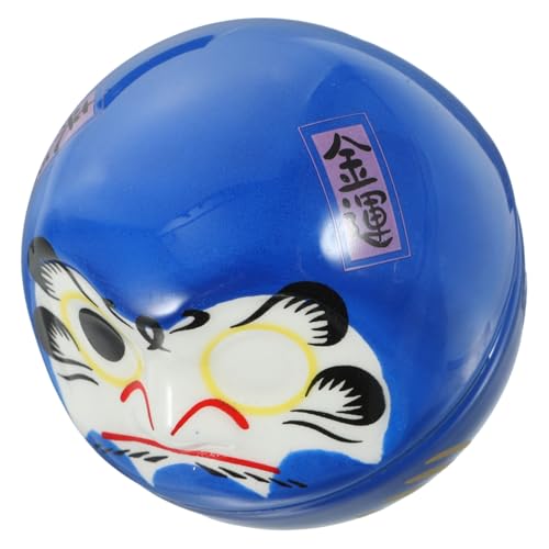 GARIOUANS Japanische Daruma Figur Keramik Wackelornament Glücksbringer Tischdekoration Blau Kreatives Japanisches Wohnaccessoire für Büro Schlafzimmer Wohnzimmer GARIOUANS Japanische Daruma Figur Keramik Wackelornament Glücksbringer Tischdekoration Blau Kreatives Japanisches Wohnaccessoire für Büro Schlafzimmer Wohnzimmer von GARIOUANS