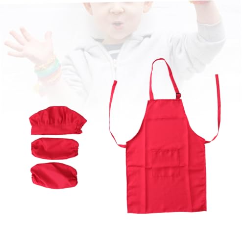 GARIOUANS Kochschürze Set mit Kochmütze und Ärmel für Jahre Mittlere Roter Kochkostüm Schutzanzug für Kochen Backen Malen und Party GARIOUANS Kochschürze Set mit Kochmütze und Ärmel für Jahre Mittlere Roter Kochkostüm Schutzanzug für Kochen Backen Malen und Party von GARIOUANS