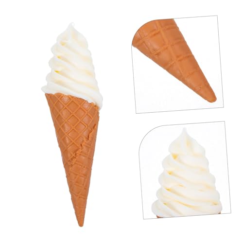 GARIOUANS Künstliches Eiscreme Realistische Eistüten Dekoration für Laden Schaufenster Party Deko Lernspielzeug Langlebiges Kunststoffmodell Weiß von GARIOUANS