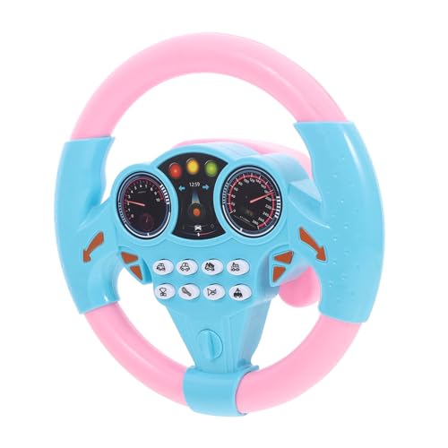GARIOUANS Lenkrad mit Saugnapf Musik und Sound Drehbares Lenkrad Kompatibel mit Verschiedenen Kinderautos Einfach zu Montieren Pädagogisches Fahr-simulationsspielzeug Rosa von GARIOUANS