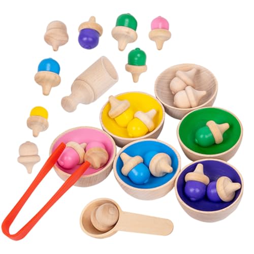 GARIOUANS Lernspielzeug Farben Sortieren Becher mit Regenbogen Gyroskop Montessori Stapelspielzeug für Vorschule von Farb und Formwahrnehmung Hand Auge Koordination von GARIOUANS
